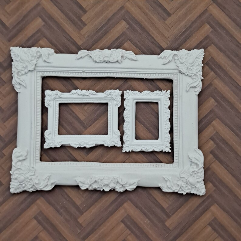 Set of 3 Small Frames, Baroque Art Wall Frame, Cottage Chic Frames ...