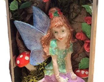 Fairy Altered Altoid Tin Diorama, Fairy Box Wishes, Mini Art