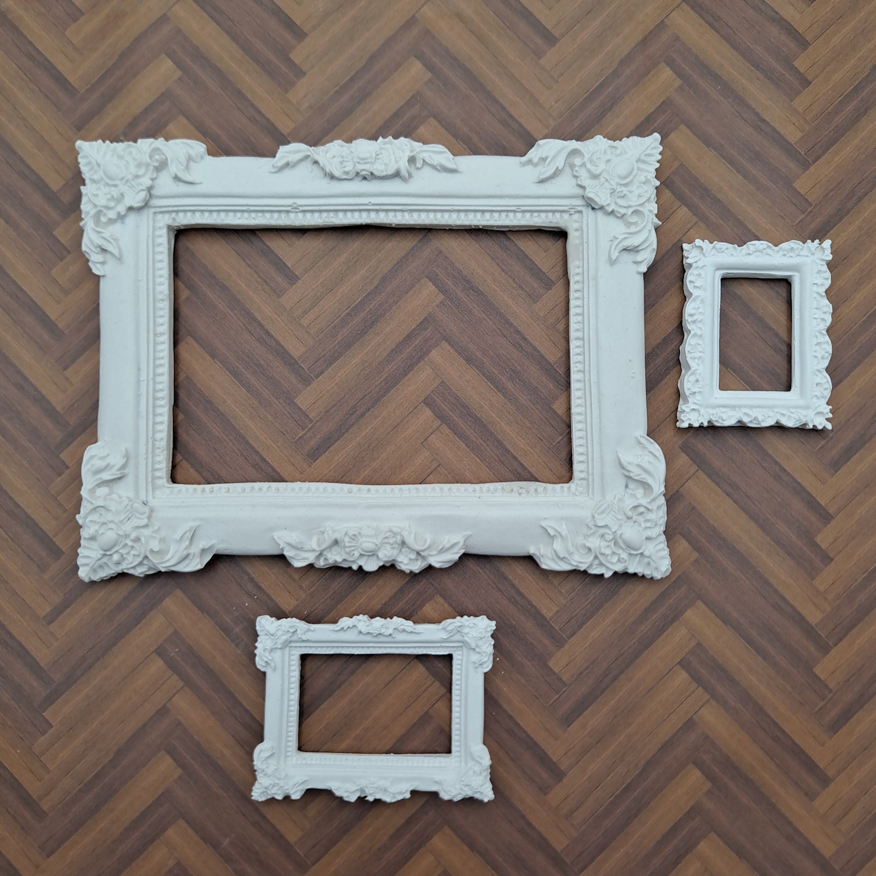 Set of 3 Small Frames, Baroque Art Wall Frame, Cottage Chic Frames ...