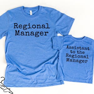 Assistant to the Regional Manager Shirt and Regional Manager Shirt, New Dad Gift, Matching Father Son Outfit, Daddy and Me Tees