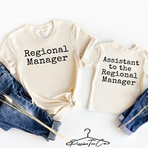 Assistant to the Regional Manager Shirt and Regional Manager Shirt, New Dad Gift, Matching Father Son Outfit, Daddy and Me Tees