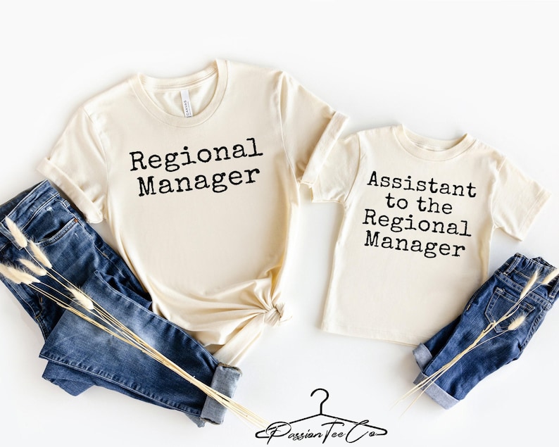 Assistant to the Regional Manager Shirt and Regional Manager Shirt, New Dad Gift, Matching Father Son Outfit, Daddy and Me Tees