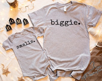 Siblings Shirts, matching toddler baby set, biggie smalls matching sibling t-shirts, biggie smalls, biggie and smalls matching outfit