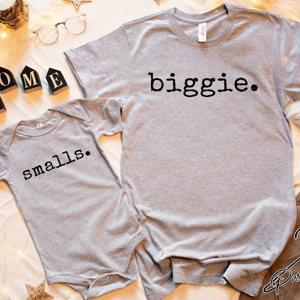 Siblings Shirts, matching toddler baby set, biggie smalls matching sibling t-shirts, biggie smalls, biggie and smalls matching outfit