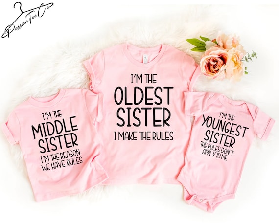 New Sis Gifts Youngest Middle Sister T Shirt Kids & Women New Sis Gifts Youngest Middle Sister T Shirt Kids & Women