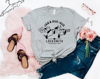 Jaq and Gus Gus Locksmith Shirt, Disney Shirts, Disney shirts for women, Disney Princess Cinderella Shirt, Disney Shirt