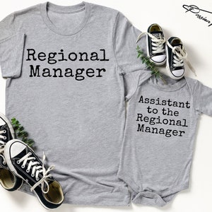Assistant to the Regional Manager Shirt and Regional Manager Shirt, New Dad Gift, Matching Father Son Outfit, Daddy and Me Tees
