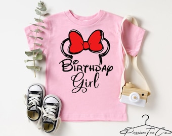Birthday Girl Shirt For Kids, Disney Girl Birthday Shirt, Minnie Birthday Shirt, Disney Youth Tees, Disneyworld Disneyland Birthday Shirt