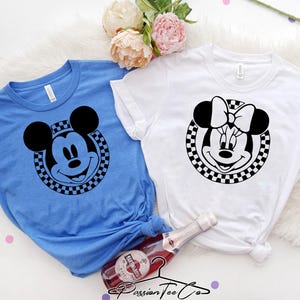 Disney Family Shirts, Mickey Checkered Shirt, Disneyworld Group Shirts, Minnie Mouse Tees, Goofy Tee, Pluto Disneyland, Disney World Shirts