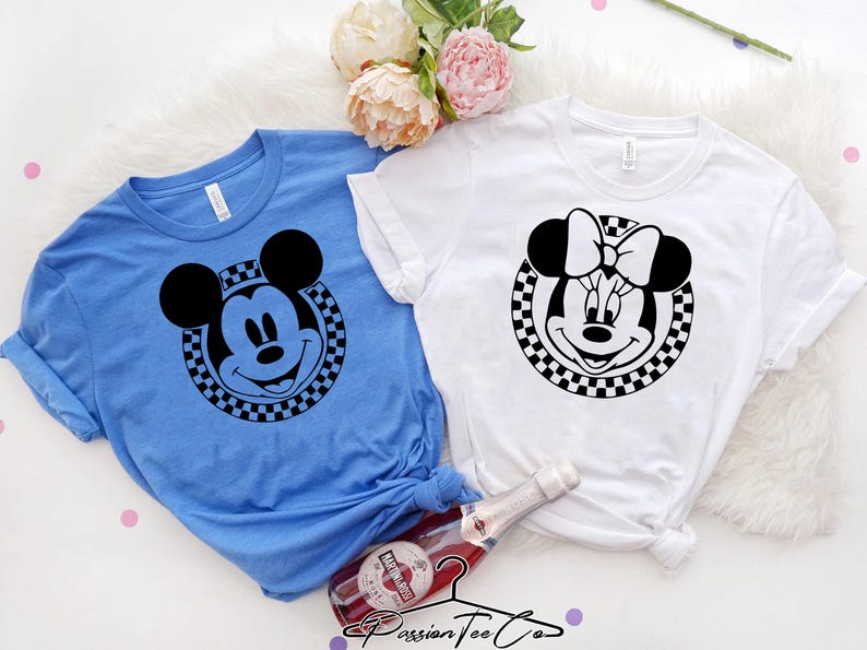 Disney Family Shirts, Mickey Checkered Shirt, Disneyworld Group Shirts, Minnie Mouse Tees, Goofy Tee, Pluto Disneyland, Disney World Shirts