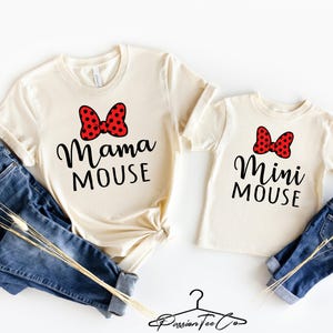 Mama Mouse Mini Mouse Shirt set, Mommy and Me shirts, Disney Mama Mouse Matching Shirts, Disney family shirts unisex fit, infant-adult Sizes