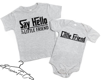 Big Brother - Little Brother Matching Shirts Set, New Big Brother Shirts, Daddy and Me, Father and Son Shirts, Funny Gangster Shirts