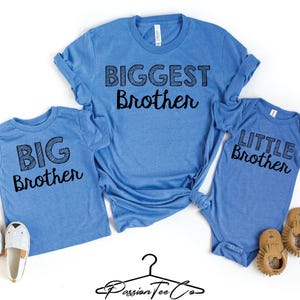 Oldest Middle and Youngest Shirts, Biggest Big Little Brother Funny Adult and Kids Sibling Matching Outfit, Sibling Tees, Brother Shirts