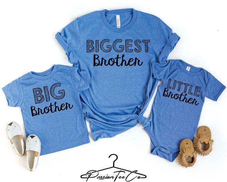 Oldest Middle and Youngest Shirts, Biggest Big Little Brother Funny Adult and Kids Sibling Matching Outfit, Sibling Tees, Brother Shirts