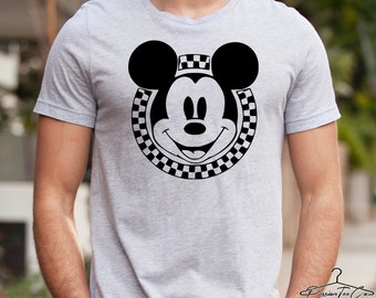 Mickey Mouse Checkered Shirt, Disney Shirt for Men, Retro Disney Shirt For Women, Family Tees, Disneyland, Disneyworld Shirt