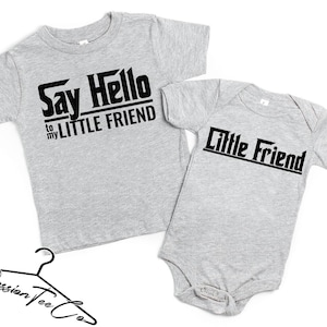 Say Hello To My Little Friend T-Shirt Set, Fathers Day Gift, Father Son Matching Shirts, Father Daughter Matching Shirts, First Fathers Day
