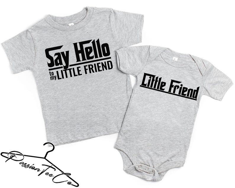 Say Hello To My Little Friend T-Shirt Set, Fathers Day Gift, Father Son Matching Shirts, Father Daughter Matching Shirts, First Fathers Day