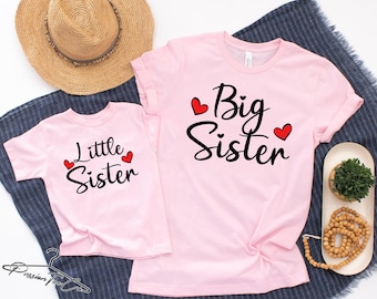 Big Sister - Little Sister Shirts, Siblings Shirts, Matching Sister Shirts, Shirt for Baby Announcement, Sister Shirts, Sister Outfits