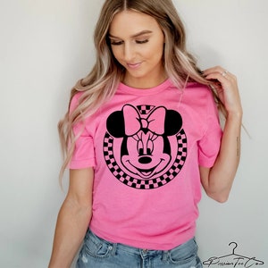 Minnie Mouse Checkered Shirt, Disneyworld, Disney Shirt for Women, Retro Disney world Shirt For Women, Family Tees, Disneyland