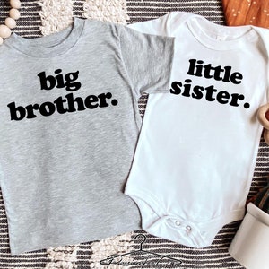 Big Brother Little Sister Outfit, big brother little sister set, Big Brother Tee, Funny Adult - Kids Siblings Matching Shirts