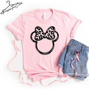 Minnie Mouse Shirt, Minnie Leopard Tee, Minnie Sketch Shirt, Disney Shirts for Women, Disney Shirts, Ladies Disney Shirt, Disney Girls Tees