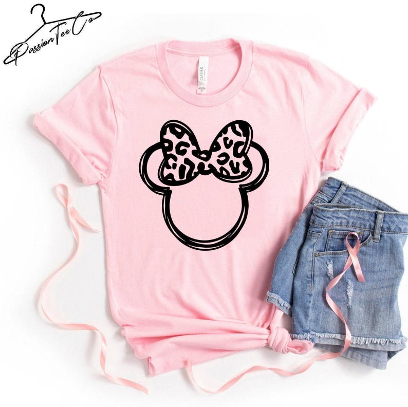 Minnie Mouse Shirt, Minnie Leopard Tee, Minnie Sketch Shirt, Disney Shirts for Women, Disney Shirts, Ladies Disney Shirt, Disney Girls Tees