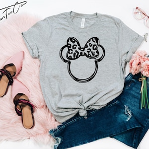 Minnie Mouse Shirt, Minnie Leopard Tee, Minnie Sketch Shirt, Disney Shirts for Women, Disney Shirts, Ladies Disney Shirt, Disney Girls Tees