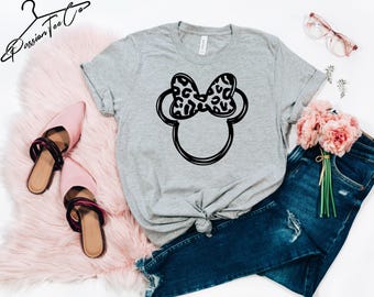 Minnie Mouse Shirt, Minnie Leopard Tee, Minnie Sketch Shirt, Disney Shirts for Women, Disney Shirts, Ladies Disney Shirt, Disney Girls Tees