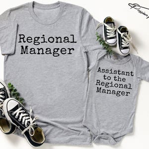 Assistant to the Regional Manager Shirt and Regional Manager Shirt, New Dad Gift, Matching Father Son Outfit, Daddy and Me Tees