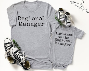 Assistant to the Regional Manager Shirt and Regional Manager Shirt, New Dad Gift, Matching Father Son Outfit, Daddy and Me Tees