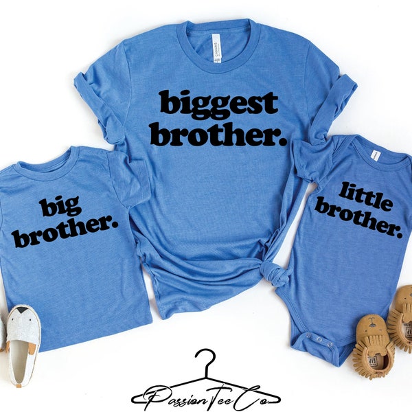 Big Matching Brother Shirts, Biggest Brother, Big Brother Shirt, Baby Announcement, New Big Brother Gift, Brother Birthday Gifts