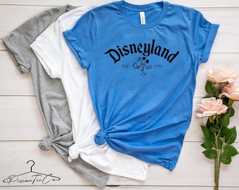 Famille de chemises Disneyland, chemises Disneyland, chemise voyage Disney, chemises vacances Disney, t-shirt Disney rétro