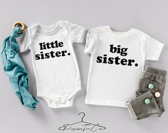 Big Sister Little Sister Shirts, Matching Sister Shirts, Shirt for Baby Annoucement, Sister Shirts, Matching Sibling Outfit