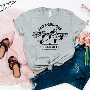 Jaq and Gus Gus Locksmith Shirt, Disney Shirts, Disney shirts for women, Disney Princess Cinderella Shirt, Disney Shirt