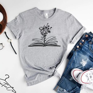 Flower Books Read Shirt, Flower Wild Flower Shirt, Everyday Shirt Teen Shirt, Cute Reading Shirt