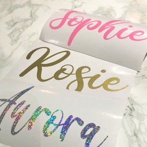 Vinyl Name Stickers, For Water bottles, Calligraphy stickers, Bridesmaid names, Personalised gift, Birthday Gift, Customised name, decals