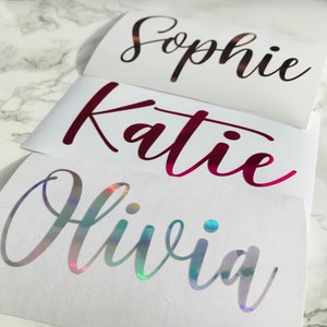 Vinyl-Namensaufkleber, Für Wasserflaschen, Kalligraphieaufkleber, Brautjungfernamen, personalisiertes Geschenk, Geburtstagsgeschenk, kundenspezifischer Name, Abziehbilder