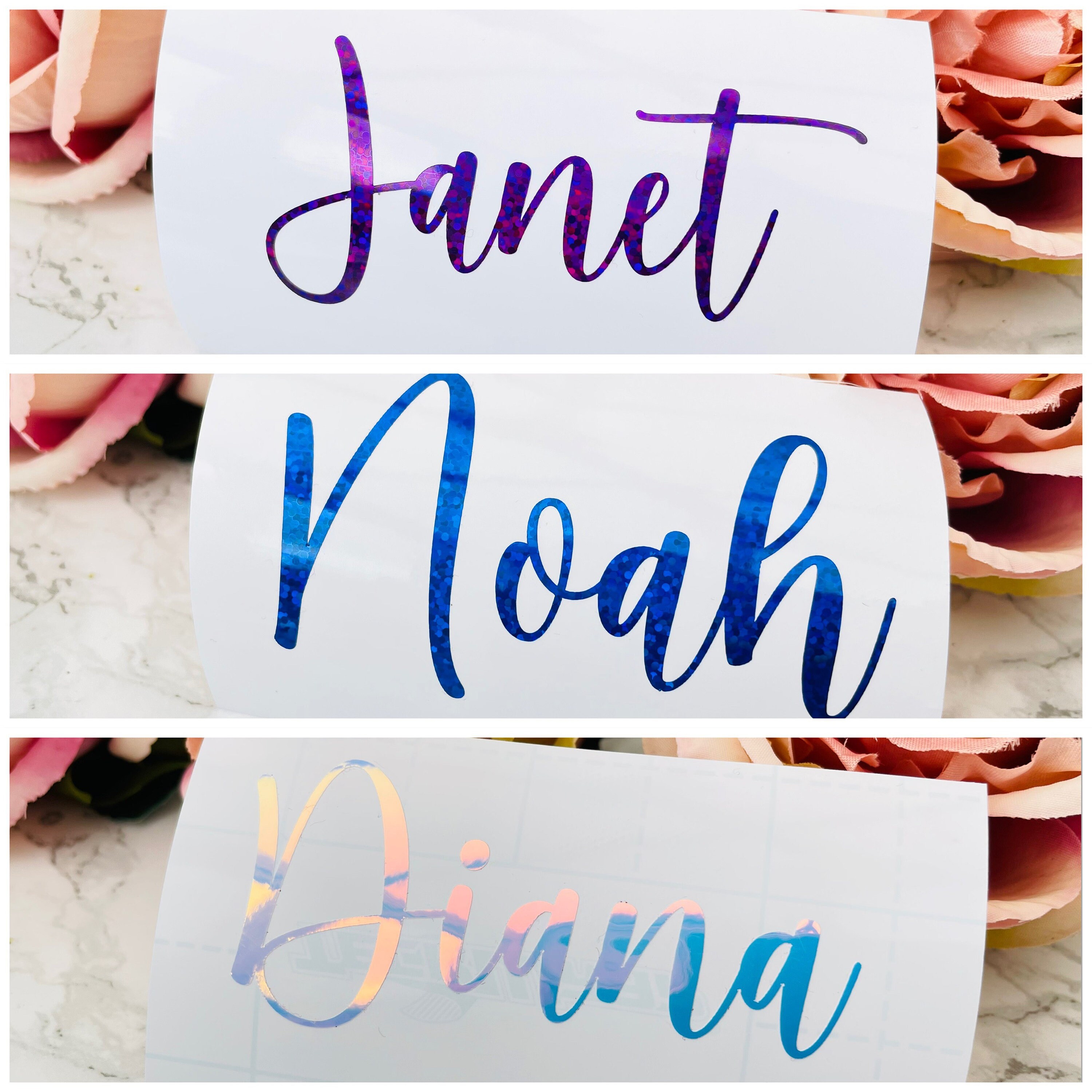 Vinyl Name Stickers for Water Bottles Calligraphy Stickers Etsy UK