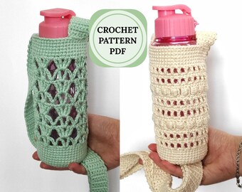 Patrón de bolso de ganchillo para botella de agua: Bolso bandolera (patrón en PDF)