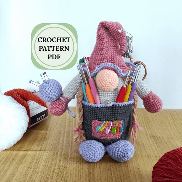 Gnome patterns crochet, crochet organizer doll, gnome patterns pdf, doll handmade pattern, amigurumi pattern toy, crochet doll patterns