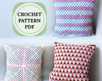 Wzór na szydełkową poszewkę na poduszkę w kształcie kwadratu babci, poduszka boho (wzór w formacie PDF)