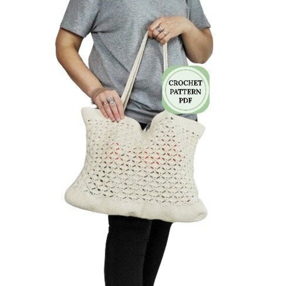 Large crochet tote bag