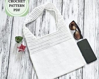 Crochet Tote Bag Pattern, Boho Style Summer, Easy Beginner Guide (PDF Download Pattern)