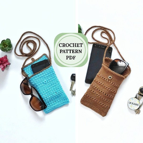 Crochet phone bag pattern PDF, Crochet cell phone purse pattern, PATTERN crochet phone pouch, crossbody bag crochet pattern, phone bag PDF