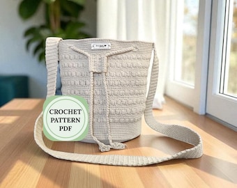 Patrón de bolso de mano de ganchillo, buset boho, bandolera (patrón PDF)