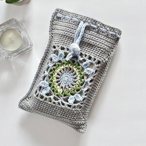 Tarot Card Storage Bag Crochet Pattern,  Granny Square Drawstring Pouch for Readers, Mystic Accessory