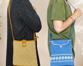 Crochet Crossbody Bag Pattern, Shoulder Purse PDF, Two Bag Designs