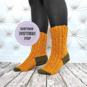 Sock knit pattern, Cozy socks knitting pattern, Easy knit socks pattern, Beginner sock knitting pattern, knit tube sock, knitted chunky sock