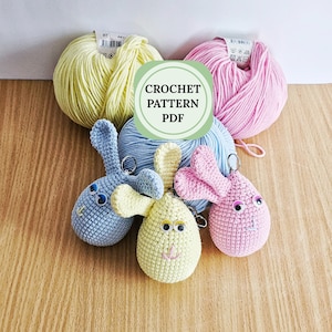 Keychain crochet animals, Easter crochet pattern amigurumi, Crochet easter eggs, Easter crochet pattern, easter bunny, Сrochet bunny pattern