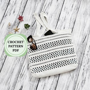 Tote bag crochet pattern, Market bag crochet, Summer bag crochet pattern, Boho bag crochet, beach bag crochet pattern, easy crochet bag